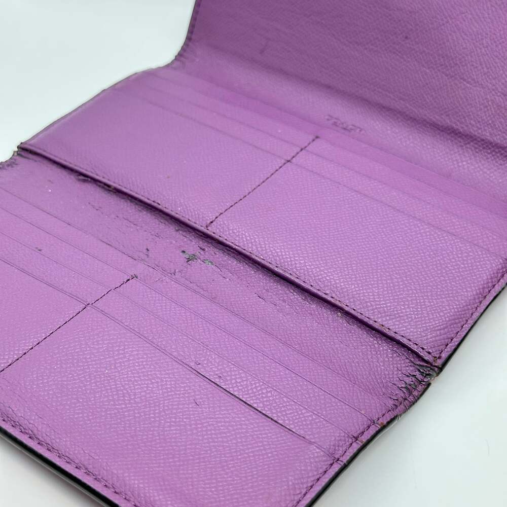 Coach Purple Pebble Leather Long Flap Wallet - Picture 9 of 16